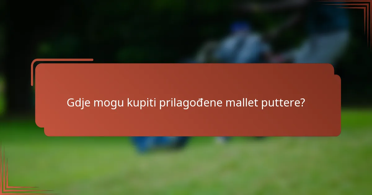 Gdje mogu kupiti prilagođene mallet puttere?