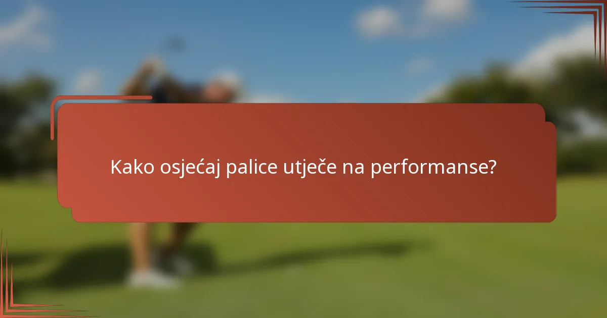 Kako osjećaj palice utječe na performanse?