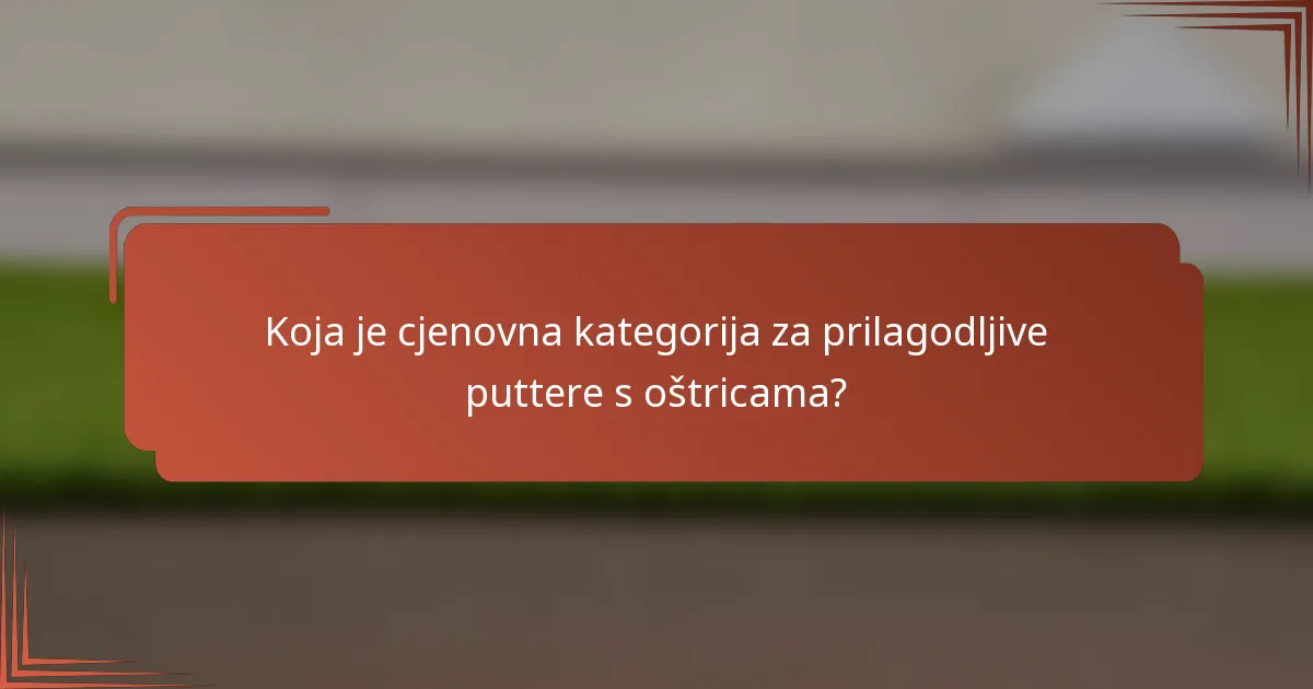 Koja je cjenovna kategorija za prilagodljive puttere s oštricama?