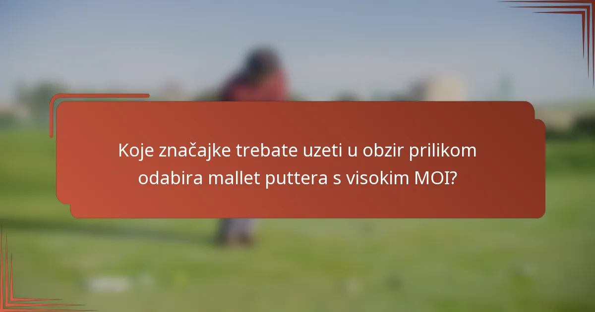 Koje značajke trebate uzeti u obzir prilikom odabira mallet puttera s visokim MOI?