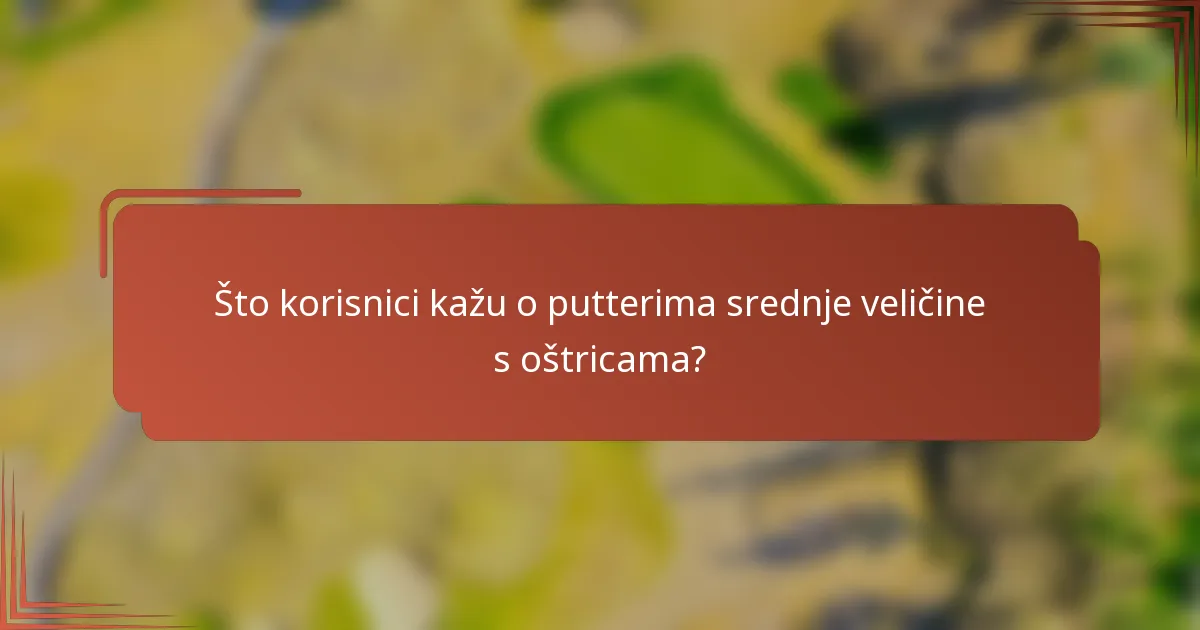 Što korisnici kažu o putterima srednje veličine s oštricama?
